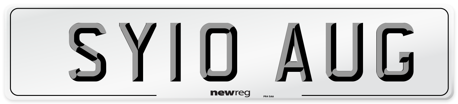 SY10 AUG Number Plate from New Reg